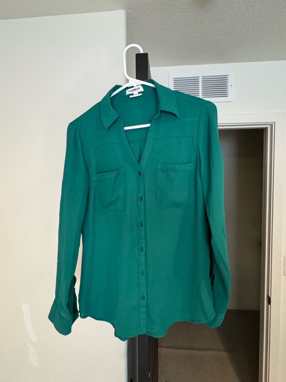 Express Teal Green Button-Down Shirt